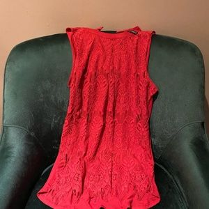 Red lace top